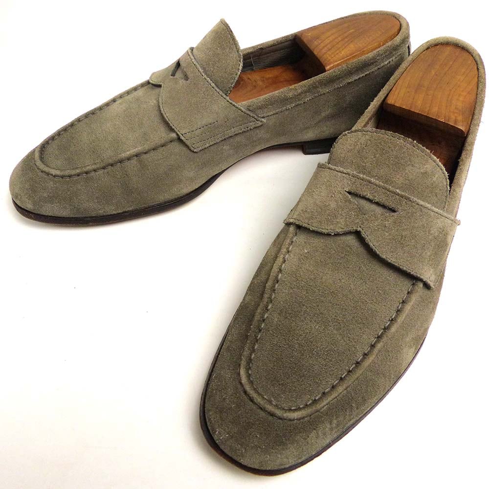 Santoni ベージュ スエード ローファー イタリア製 SANTONI / サントー二 スエード コイン(ペニー