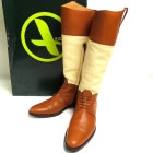 AIGLE / エーグル 2トーン コンビレザー ロングブーツ 36(23cm相当)(レディース・定価約4.4万円・箱付き)【中古】|ブーツ