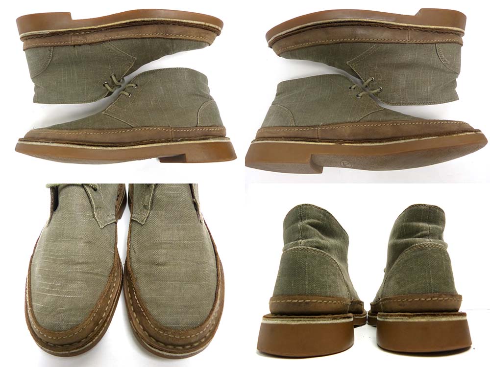 クラークス Clarks キャンバス×レザーチャッカブーツ US8M(26cm