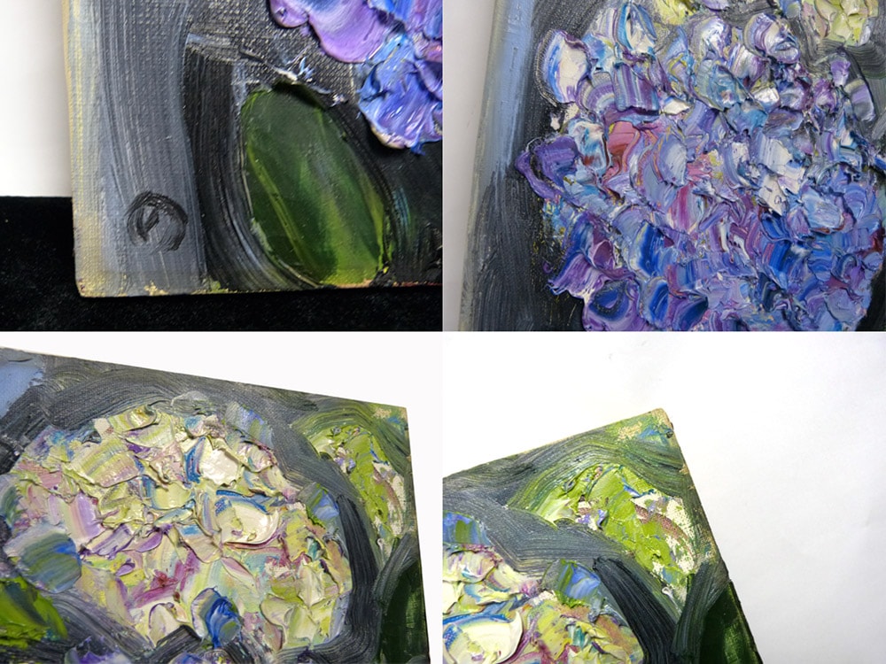 大内のぶ子　油彩画　薔薇 真作 大内のぶ子 『 薔薇 』 厚塗り 迫力感がある油彩画 - メルカリ