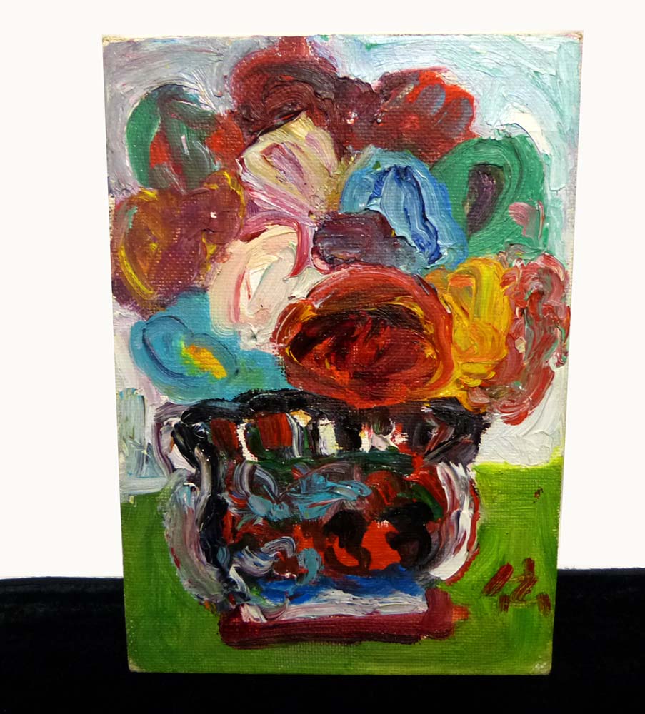 油彩画 / 油絵 / 静物画 / 花 キャンバス画 SM【中古】｜インテリア