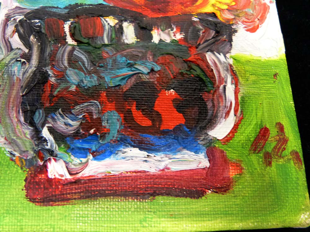 油彩画 / 油絵 / 静物画 / 花 キャンバス画 SM【中古】｜インテリア