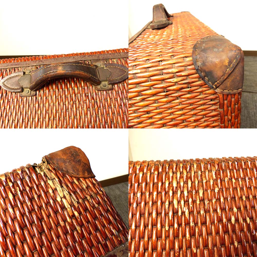 希少】1900年代初頭 アンティーク 籐ラタン製 / 柳行李 /トランク
