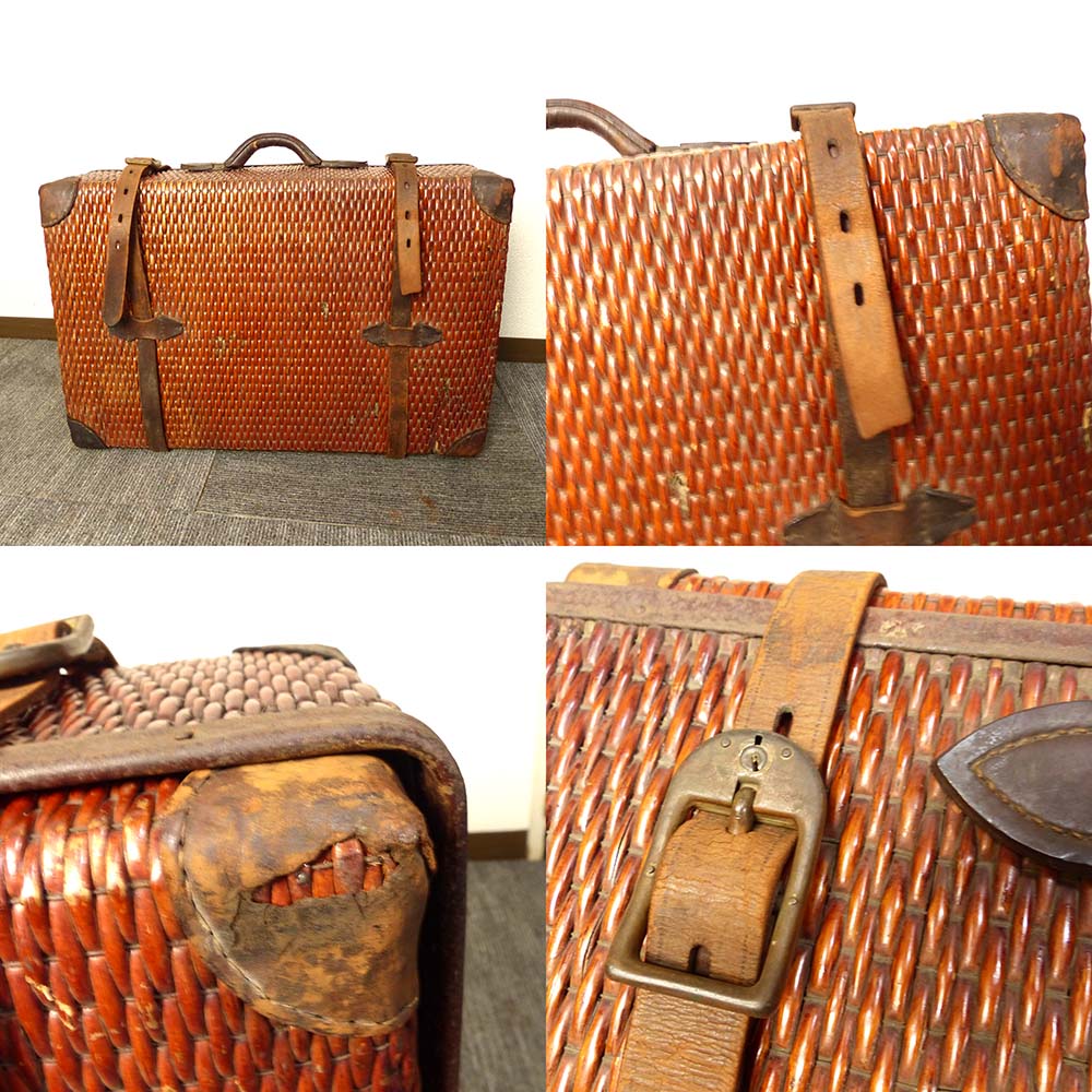 希少】1900年代初頭 アンティーク 籐ラタン製 / 柳行李 /トランク