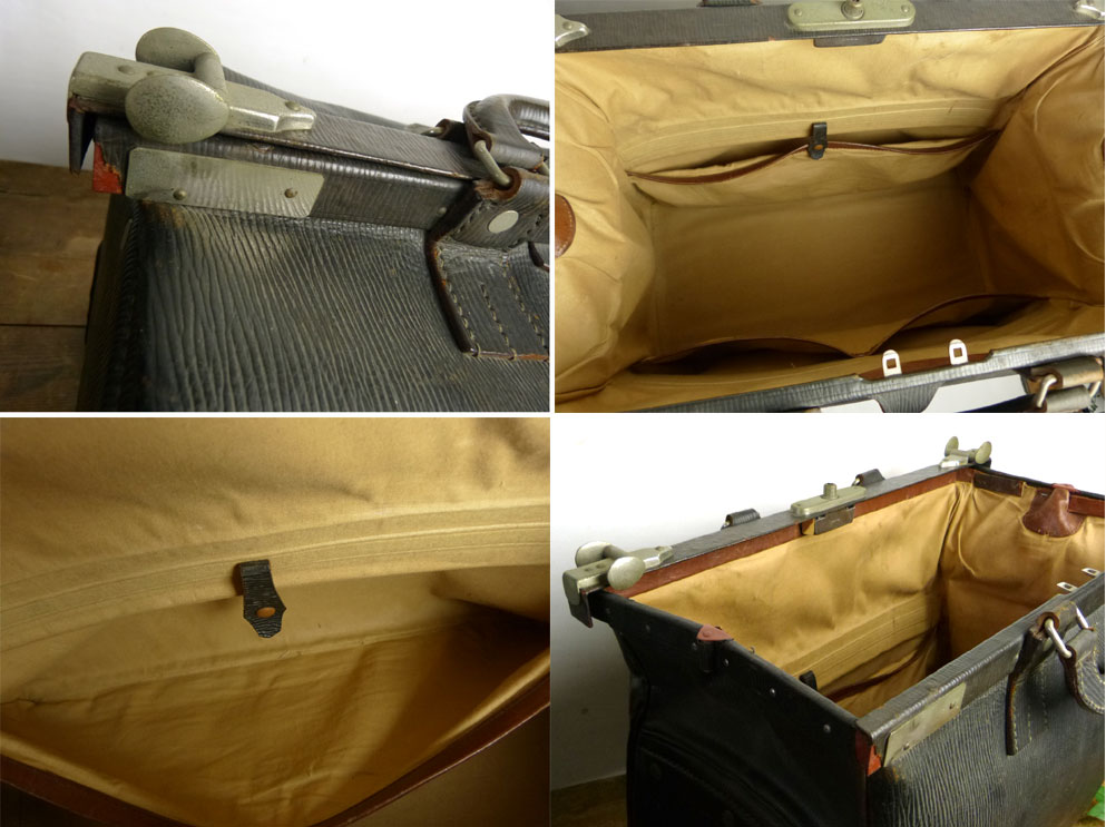 希少】戦前～昭和20年代 ビンテージ ドクターバッグ 古道具 オブジェ