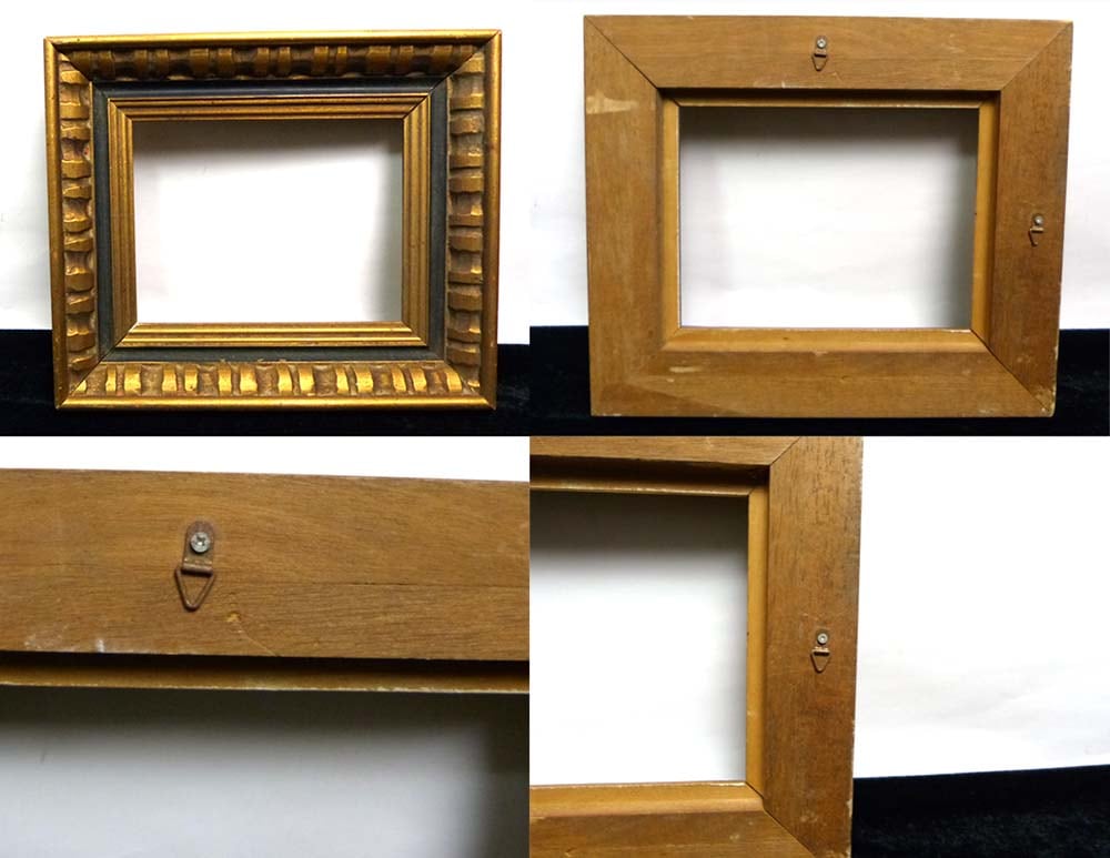 レトロ ヴィンテージ オールド シャビーな金色の装飾額縁 木製