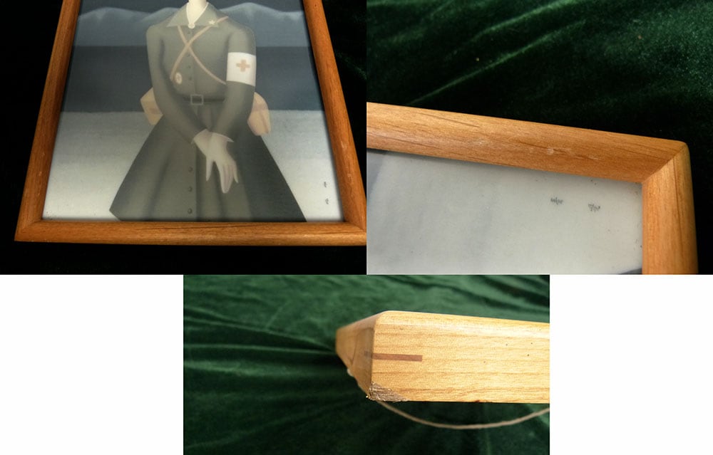 東郷青児作 額装陶板画 ナース像 / 複製画【中古】｜インテリア,置物