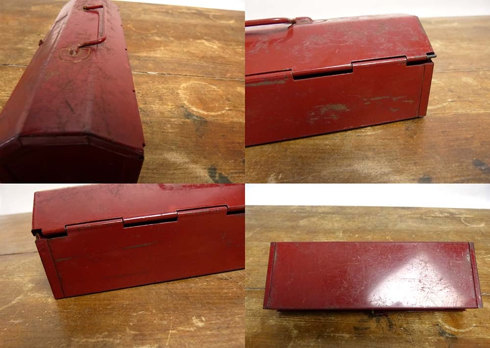 希少】昭和レトロ 赤ラーク スチール/ ツールボックス / ミニ工具箱