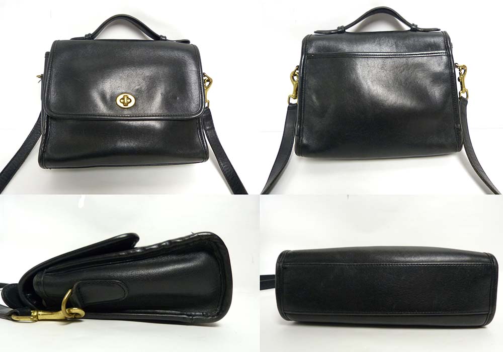 オールドコーチ　ブラック　レザー　ショルダーバッグ　vintage coach. ヴィンテージ オールドCOACH ショルダーバッグ 本革