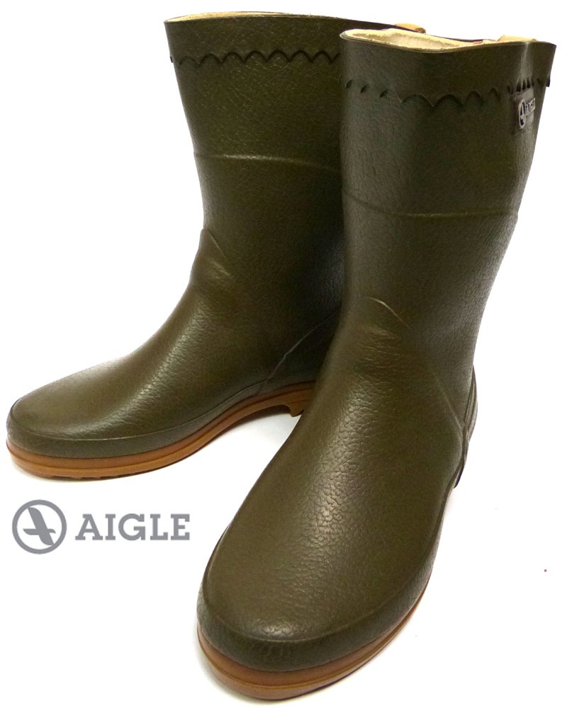 新品 AIGLE エーグル ラバーブーツ BISON レインブーツ 36 パークル