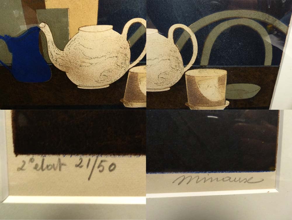 アンドレ・ミノーリトグラフ 船 直筆サイン有り額付き25.1.29-2