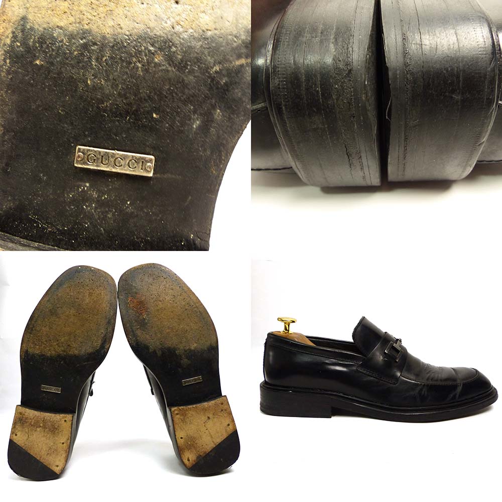 即決☆イタリア製 GUCCI☆メンズ 42E≒27cm ビットローファー グッチ