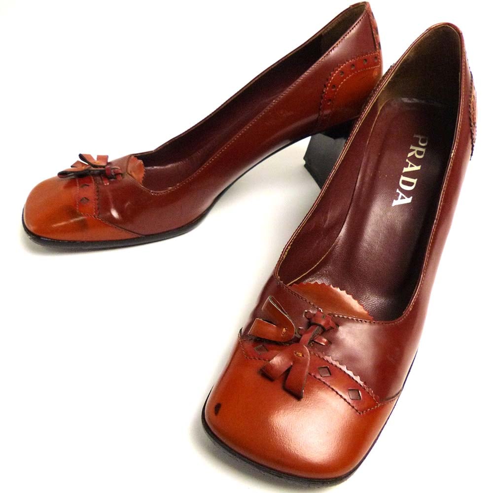 PRADA プラダ パンプス 38.5 訳あり】イタリア製 PRADA / プラダ パンプス / ヒール 38(24.5
