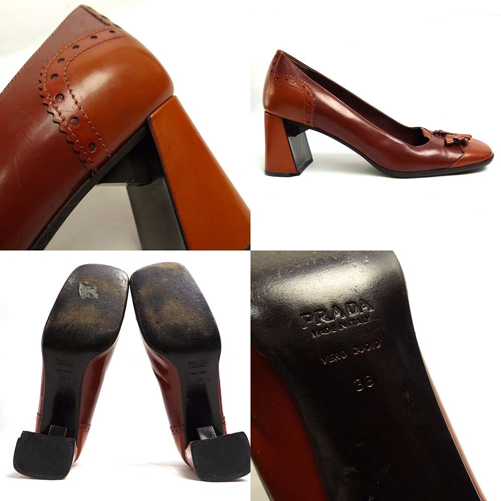 【新品未使用】プラダ PRADA パンプス　38 訳あり】イタリア製 PRADA / プラダ パンプス / ヒール 38(24.5