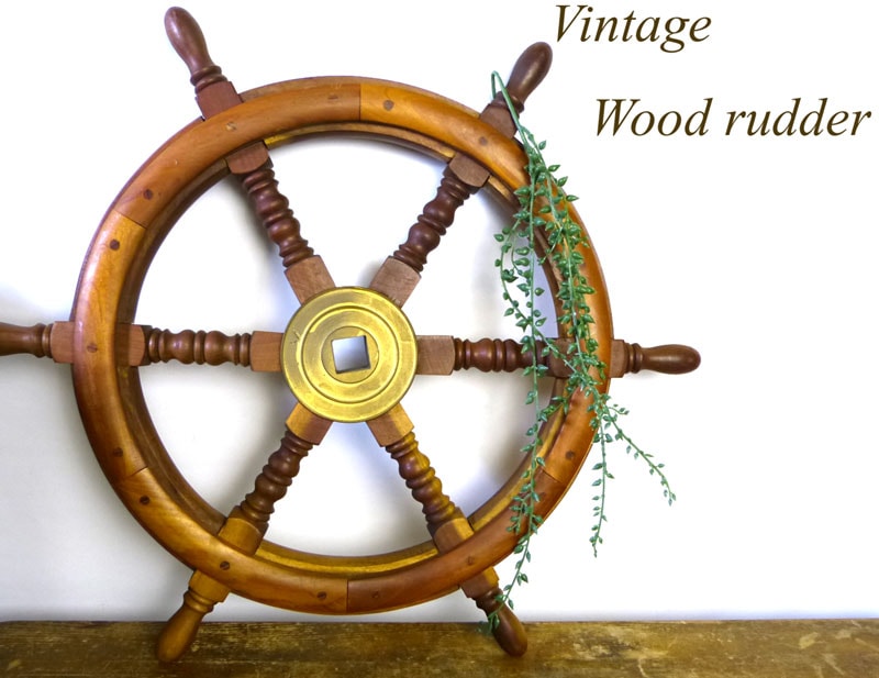 操舵輪 船舵 舵輪 アンティーク レトロ ヴィンテージ 古道具 復元