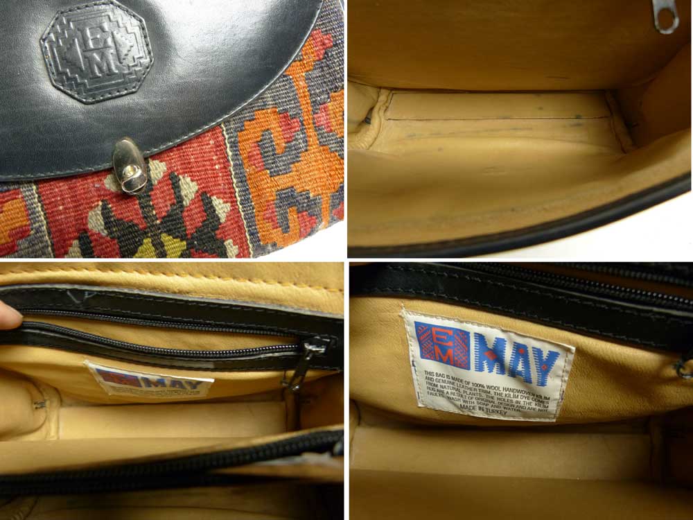 訳あり】トルコ製 MAY オールドキリム ハンドバッグ【中古 訳あり】トルコ製 MAY オールドキリム ハンドバッグ【中古