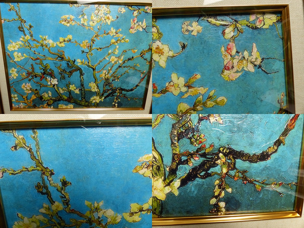 ゴッホ「アーモンドの花咲く枝」6号 立体複製名画 /豪華額装(ジクレー