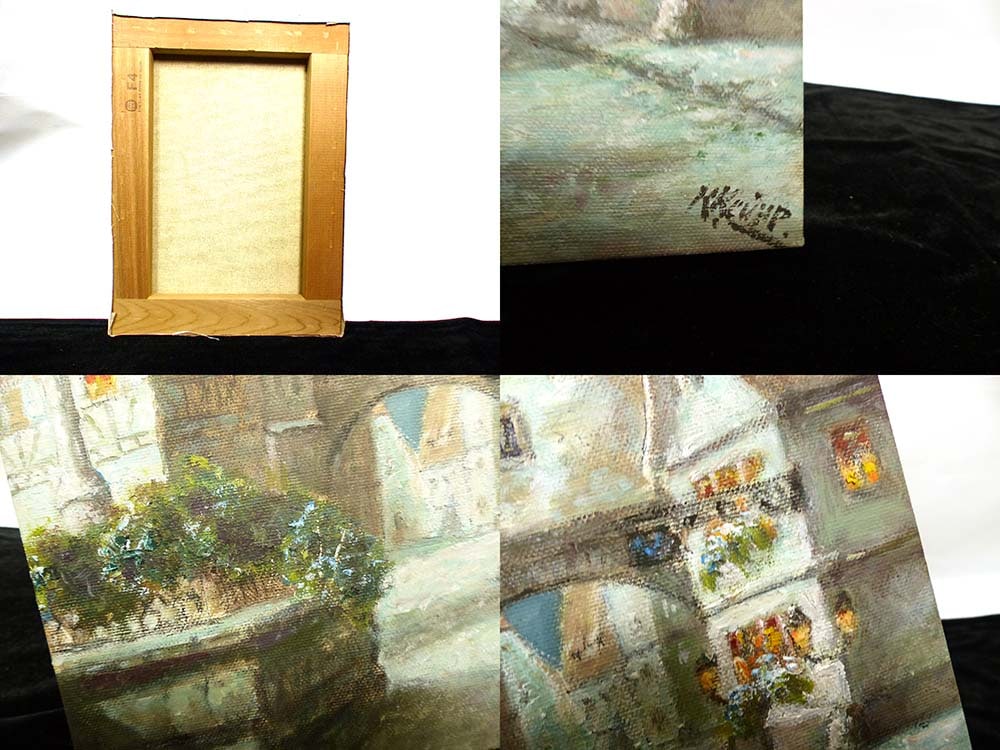 作者不明 / 風景画 / 街並み / 油彩4号/F4サイズ(サインあり) 【中古