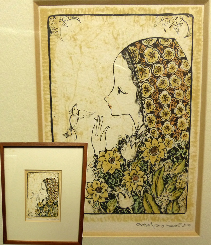 美品 ジョアン・フック「KINGFISHER～」リトグラフ 直筆サイン入り