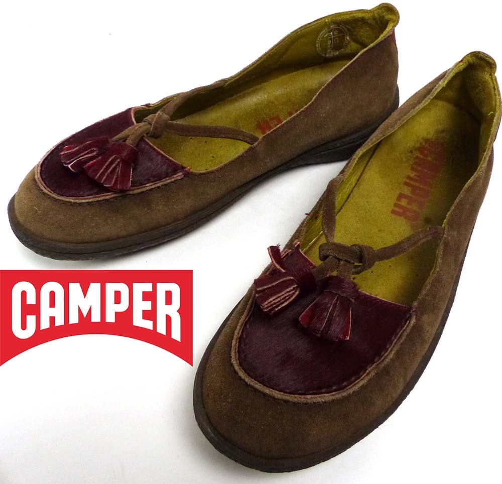 【未使用品】CAMPER カンペール ドット 水玉 レザーシューズ 24cm Camper Walden Twins ポルカドット シューズ | ブルー | FARFETCH JP
