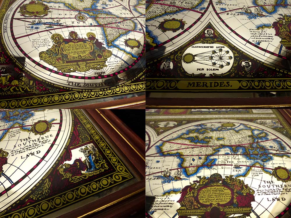 英国製 ビンテージ MERIDES パブミラー 鏡 レトロ アンティーク 英国製