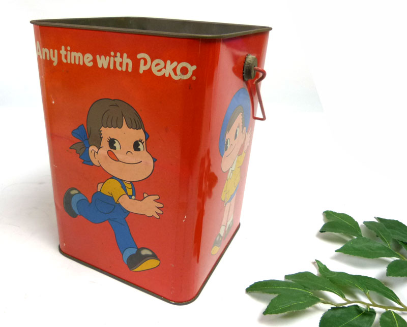 ✨超レア✨不二家　FUJIYA  ペコちゃん　当時物　ブリキ缶　BOX 不二家 ミルキー ペコちゃん ブリキ缶 2個 昭和レトロ