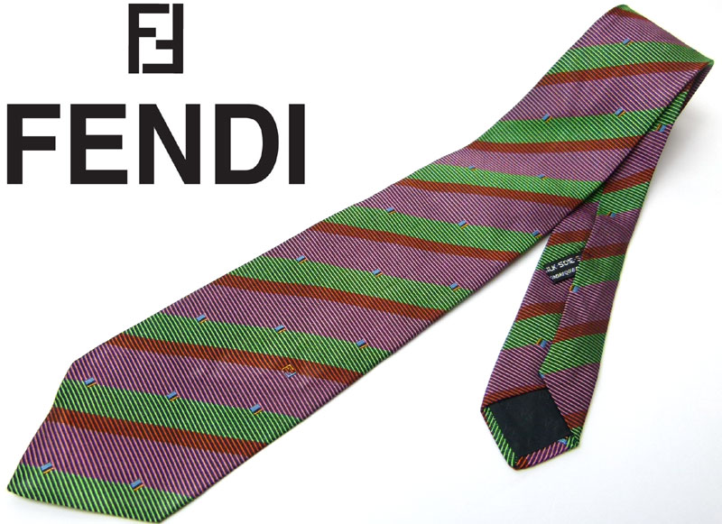 FENDI/フェンディ】レジメンタルストライプ ネクタイ【中古】【メール 