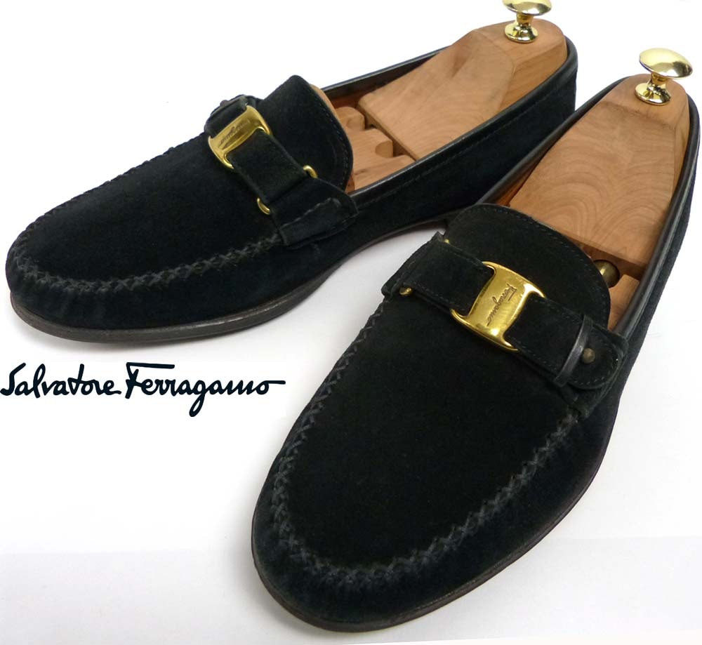 イタリア製 フェラガモ Salvatore Ferragamo スエードローファー 8EE 