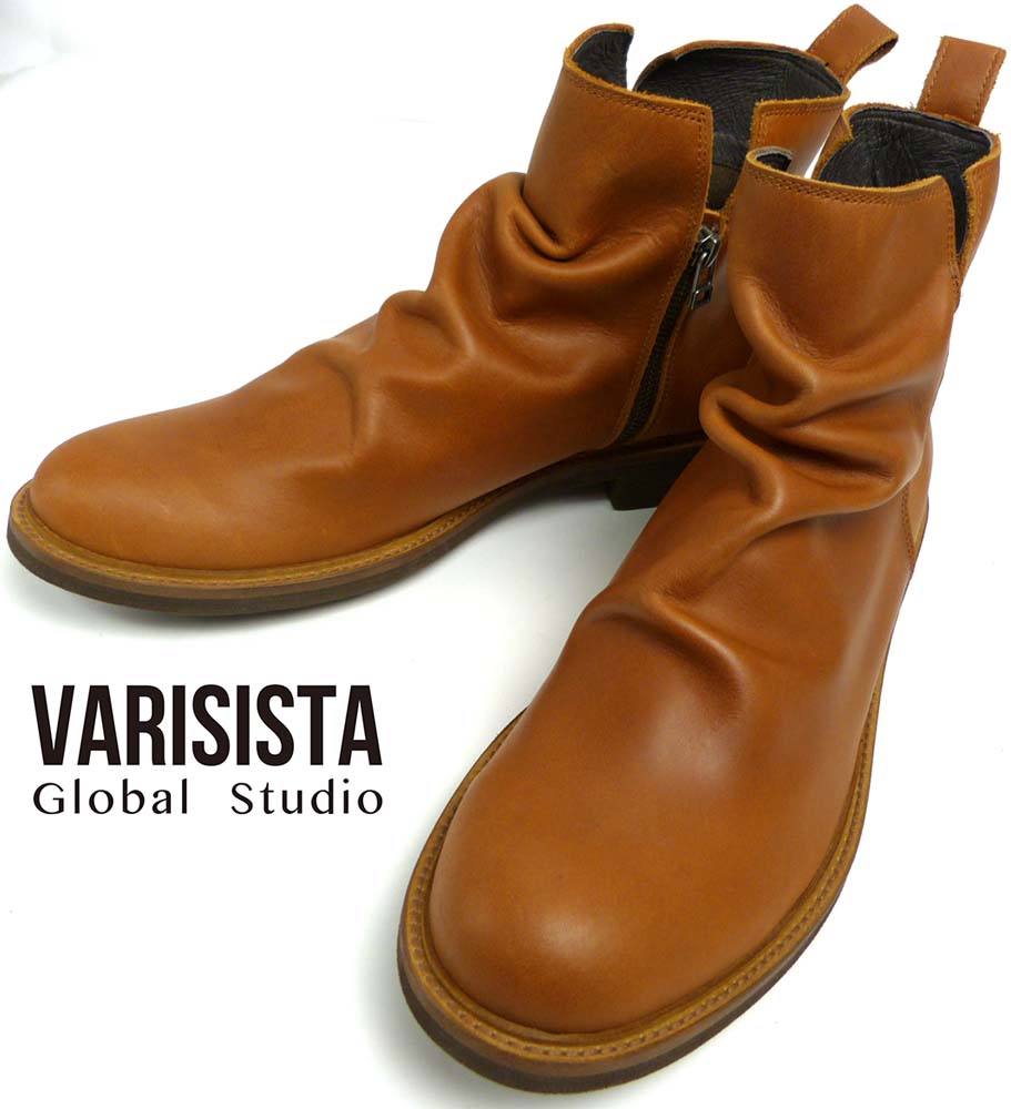 未使用】ヴァリジスタ VARISISTA サイドジップ ドレープブーツ 42(26.5