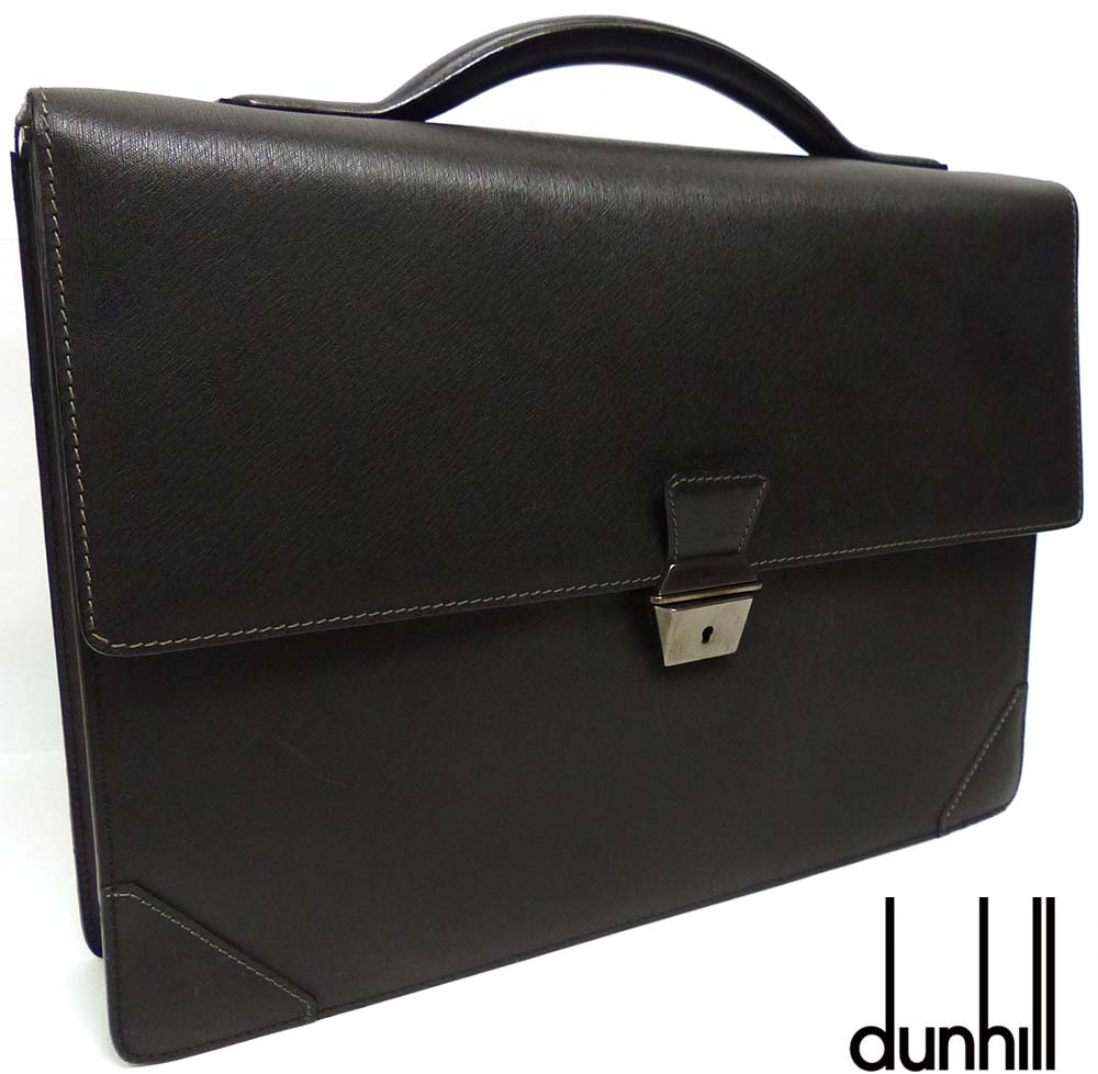 ダンヒル イタリア製 レザービジネスバッグ ブリーフケース ブラック ダンヒル イタリア製 レザービジネスバッグ ブリーフケース ブラック
