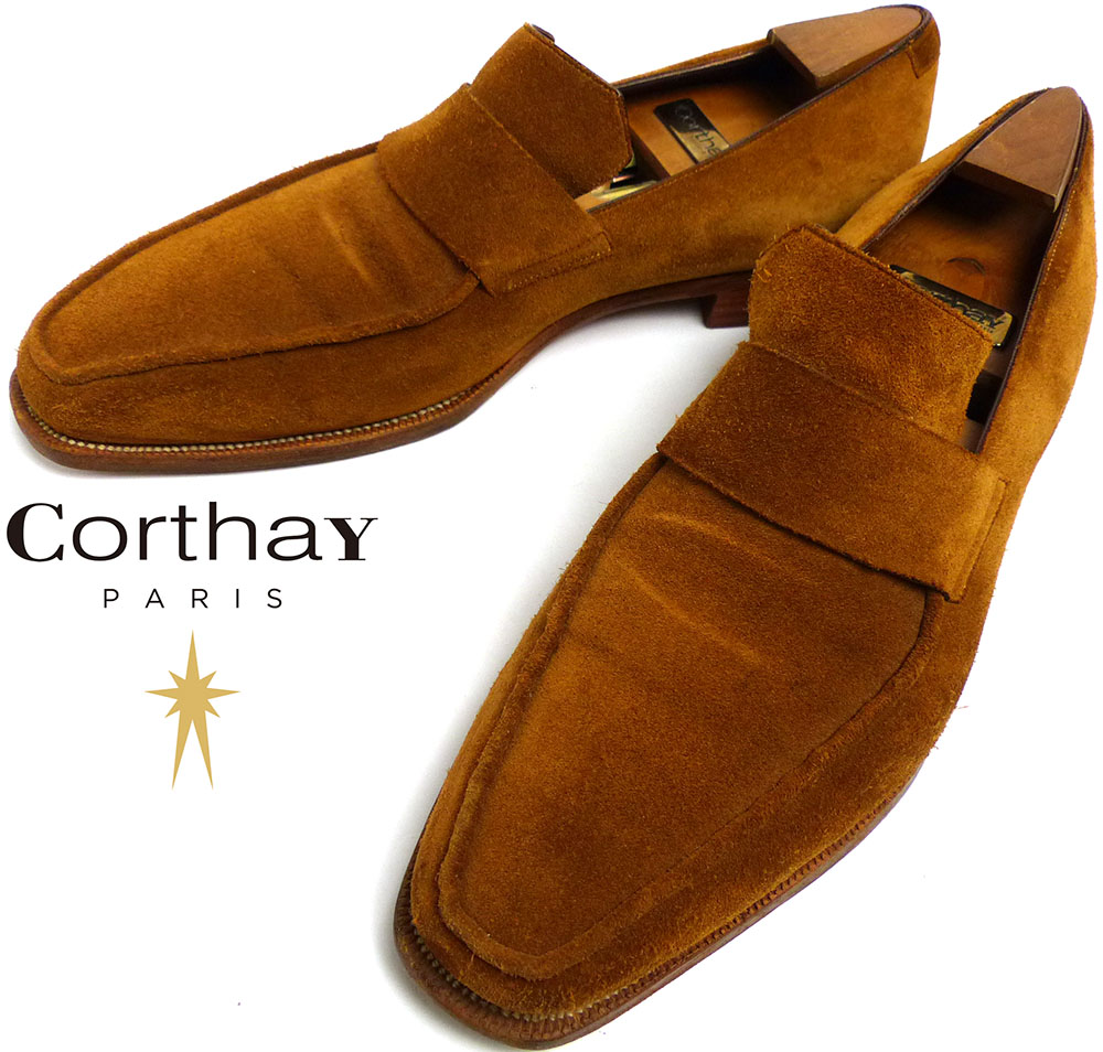 コルテ / Corthay massai スエード ペニー ローファー 9 1/2(27.5-28cm  
