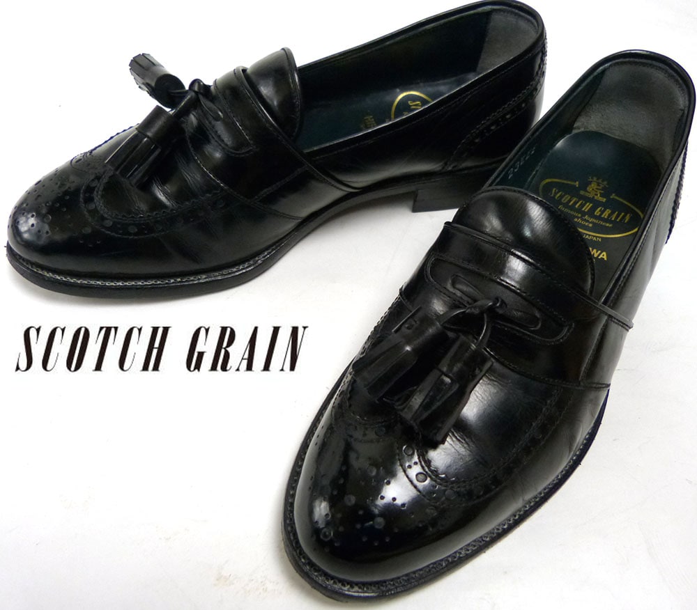 スコッチグレイン タッセルローファー 26EEE 黒 メダリオン スコッチグレイン SCOTCH GRAIN 1230 メダリオン タッセルローファー