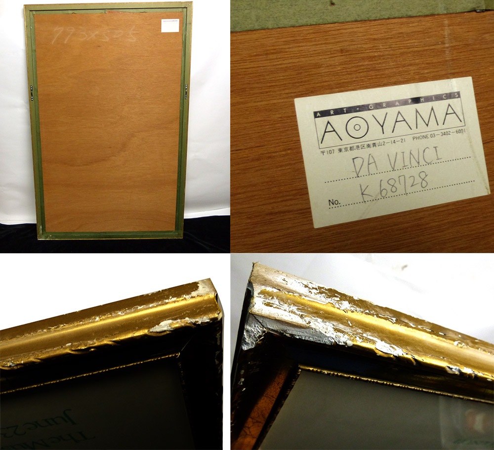 レオナルド ダヴィンチ 馬 ポスター額装ART GRAPHICS AOYAMA製【中古