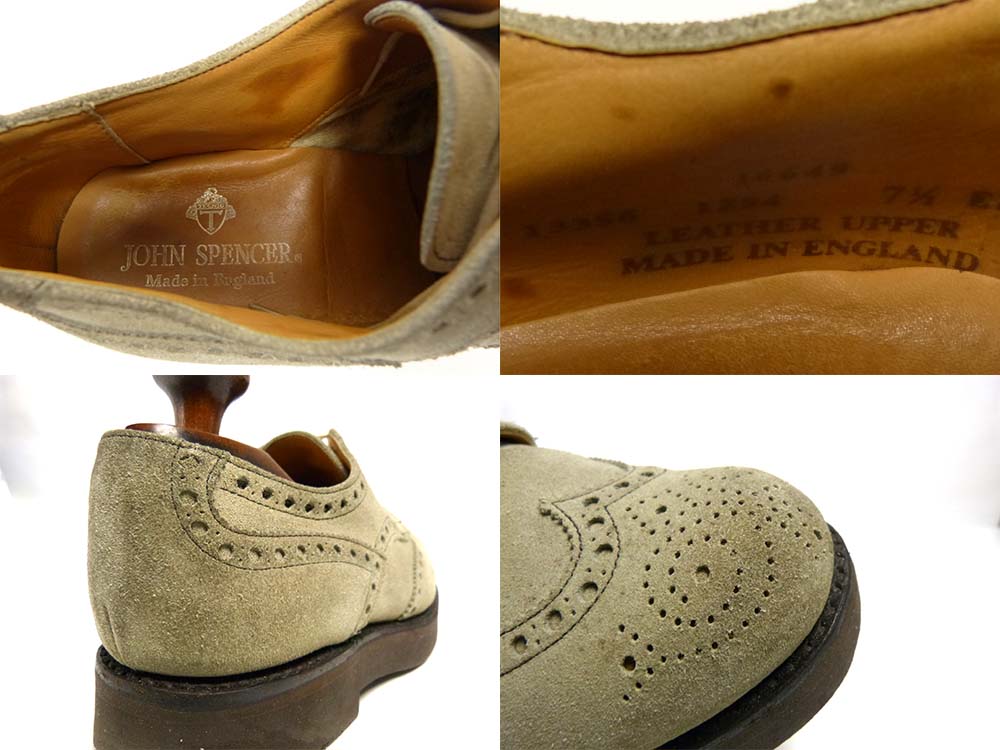 英国製　ジョン スペンサー スエード靴 英国製 ジョンスペンサー / John Spencer ウイングチップシューズ UK 7