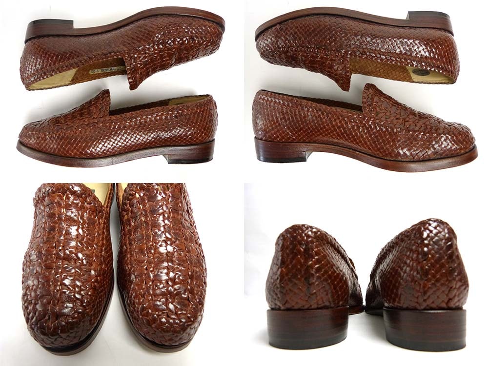 試着のみ【BALLY バリー】ローファー 革靴 メッシュ 編み込み 茶 7.5 試着のみ【BALLY バリー】ローファー 革靴 メッシュ 編み込み 茶