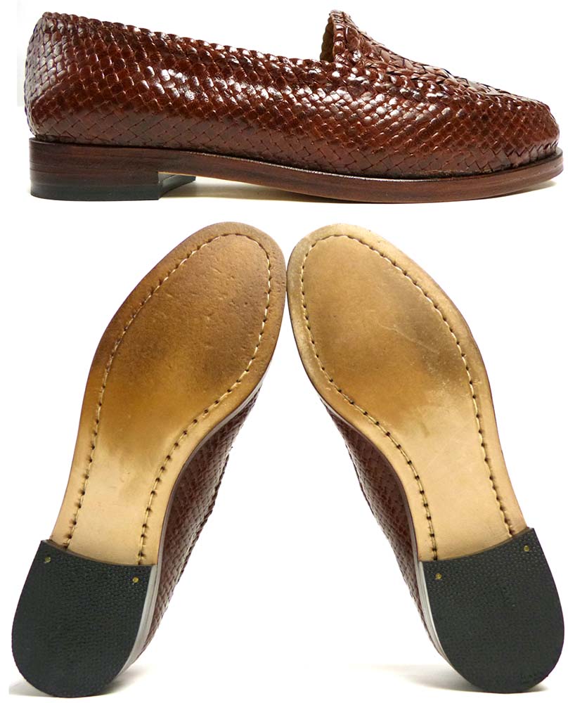 試着のみ【BALLY バリー】ローファー 革靴 メッシュ 編み込み 茶 7.5 試着のみ【BALLY バリー】ローファー 革靴 メッシュ 編み込み 茶