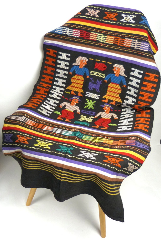 1970-80s ビンテージ グアテマラ刺繍 ラグ /テーブルクロス 