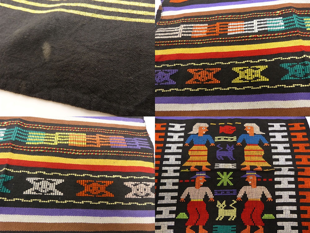 1970-80s ビンテージ グアテマラ刺繍 ラグ /テーブルクロス 