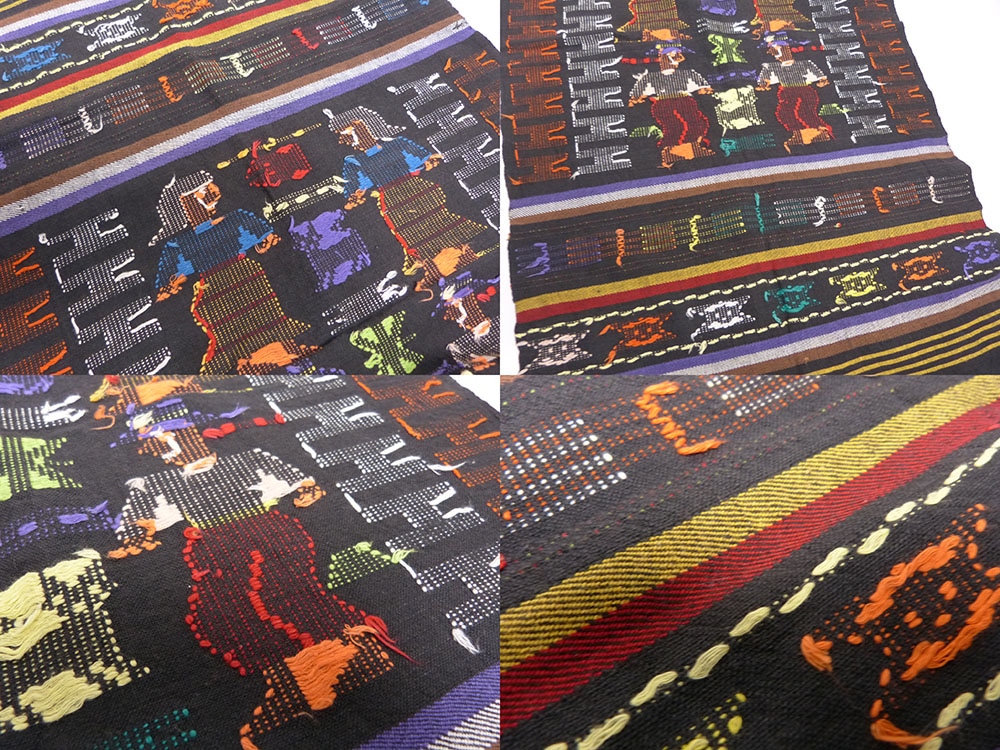 1970-80s ビンテージ グアテマラ刺繍 ラグ /テーブルクロス 