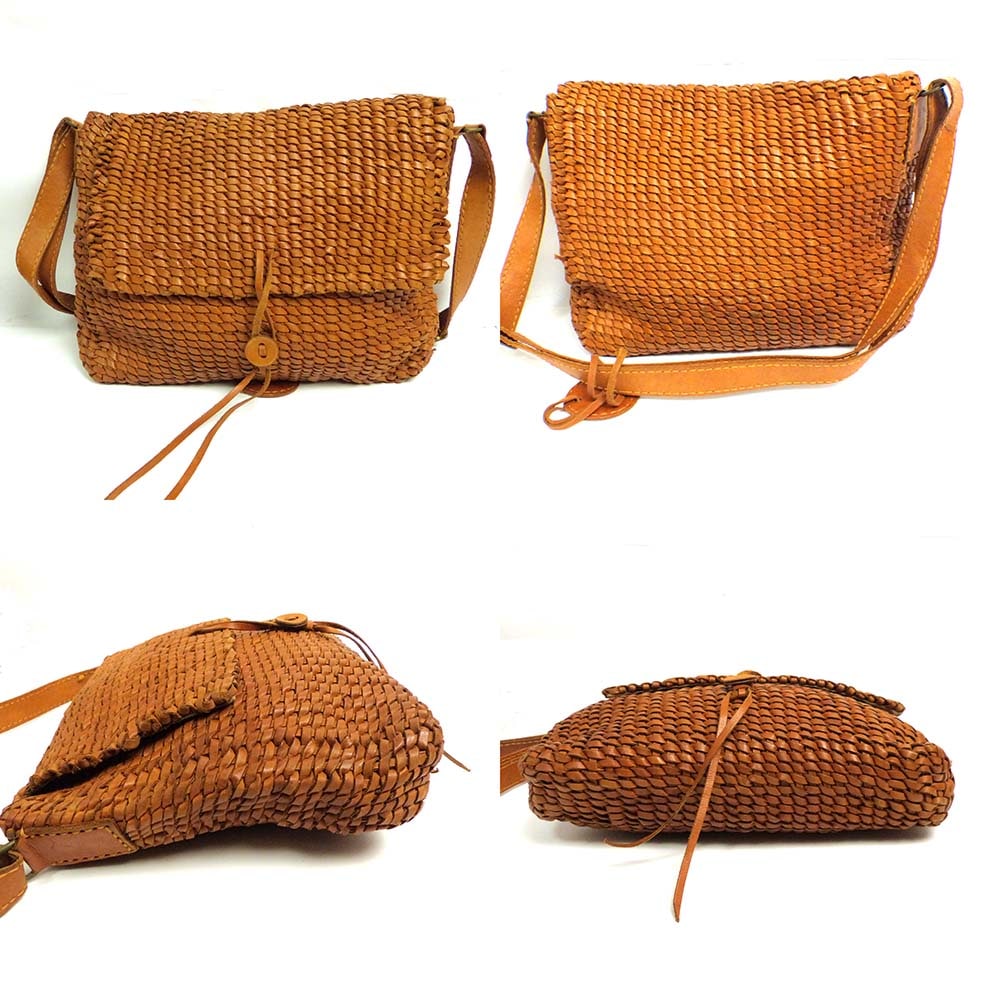 【未使用品】zucchero 編み込みレザーショルダーバッグ zucchero / ズッケロ 編み込みレザー ショルダーバッグ【中古