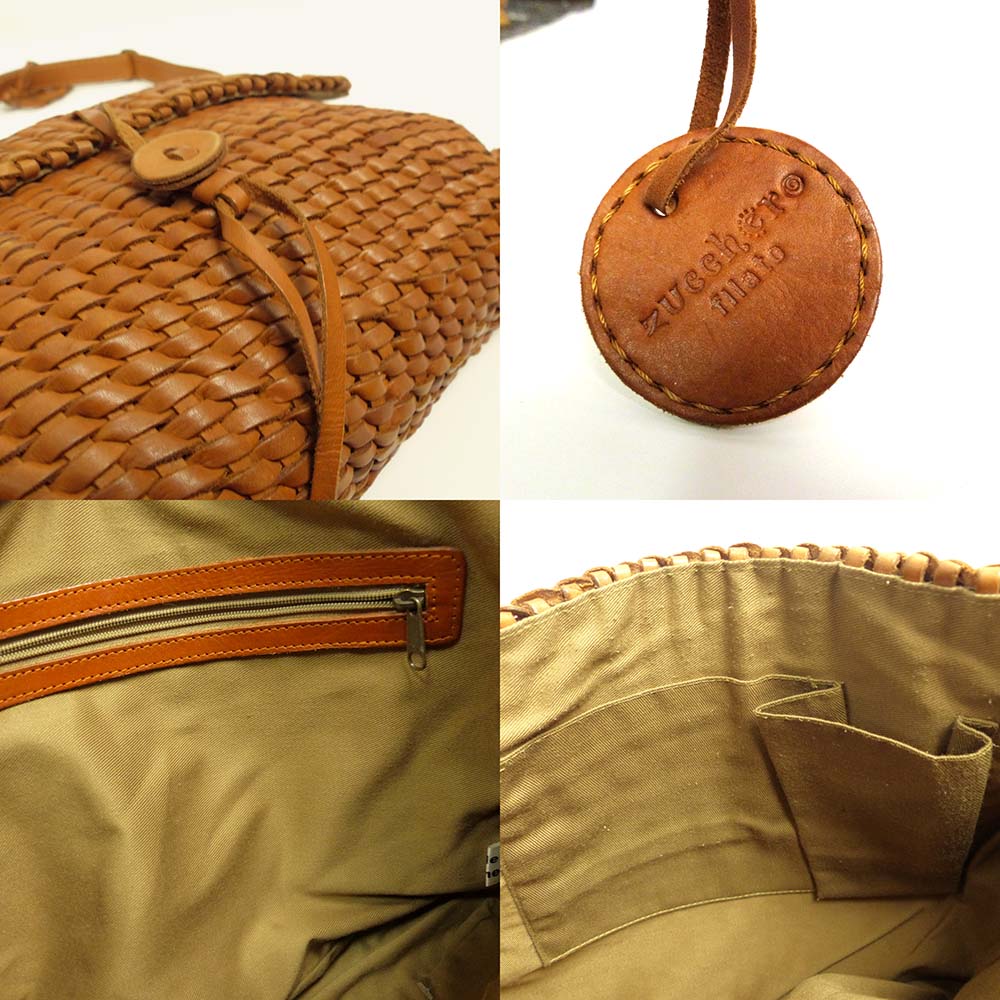 【未使用品】zucchero 編み込みレザーショルダーバッグ zucchero / ズッケロ 編み込みレザー ショルダーバッグ【中古