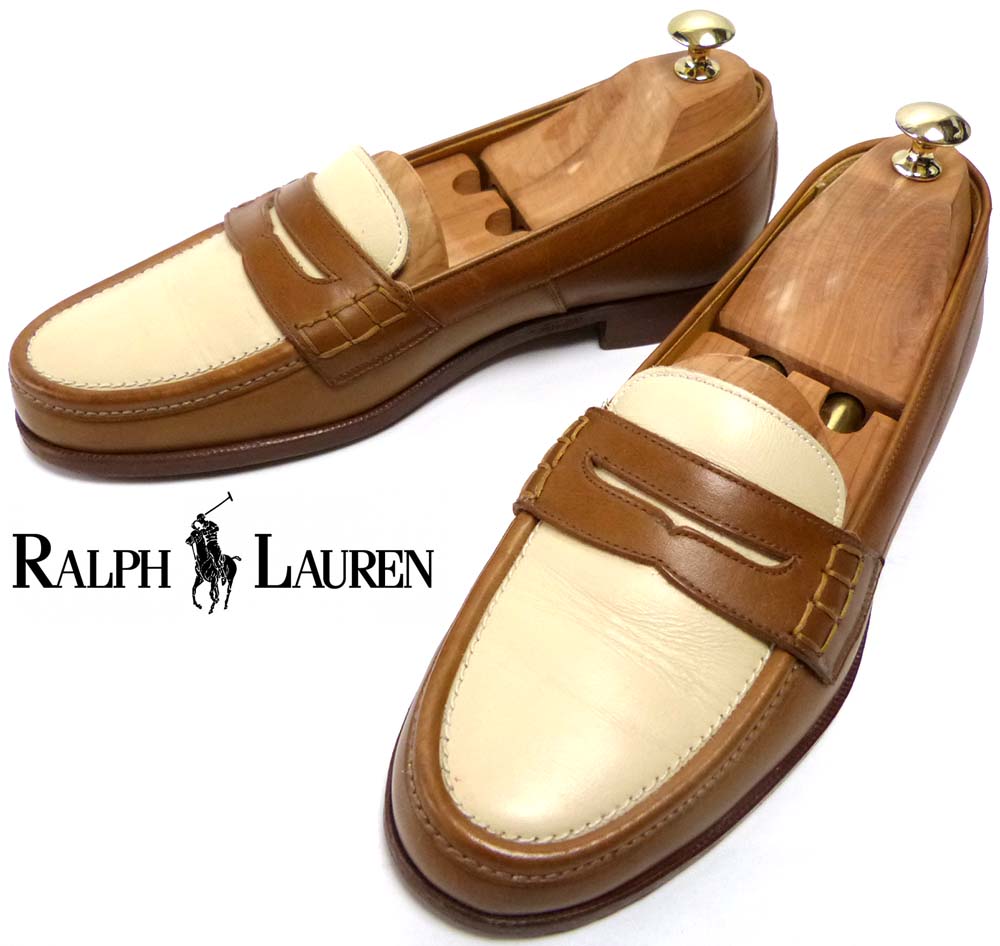 POLO RALPH LAUREN ラルフローレン コンビ レザーローファー ポロ ラルフローレン POLO Ralph Lauren 2トーン コイン(ペニー