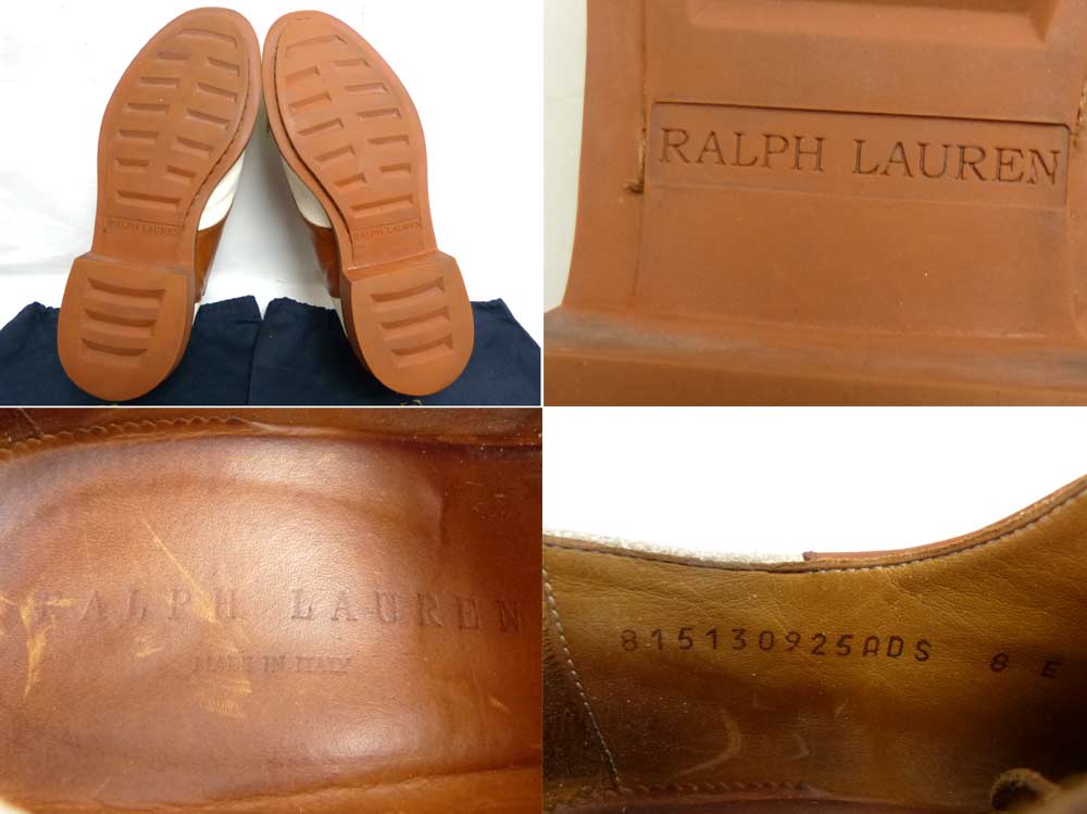 イタリア製 RALPH LAUREN ラルフローレン レザー x スウェード サドル
