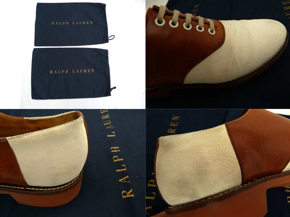 イタリア製 RALPH LAUREN ラルフローレン レザー x スウェード サドル