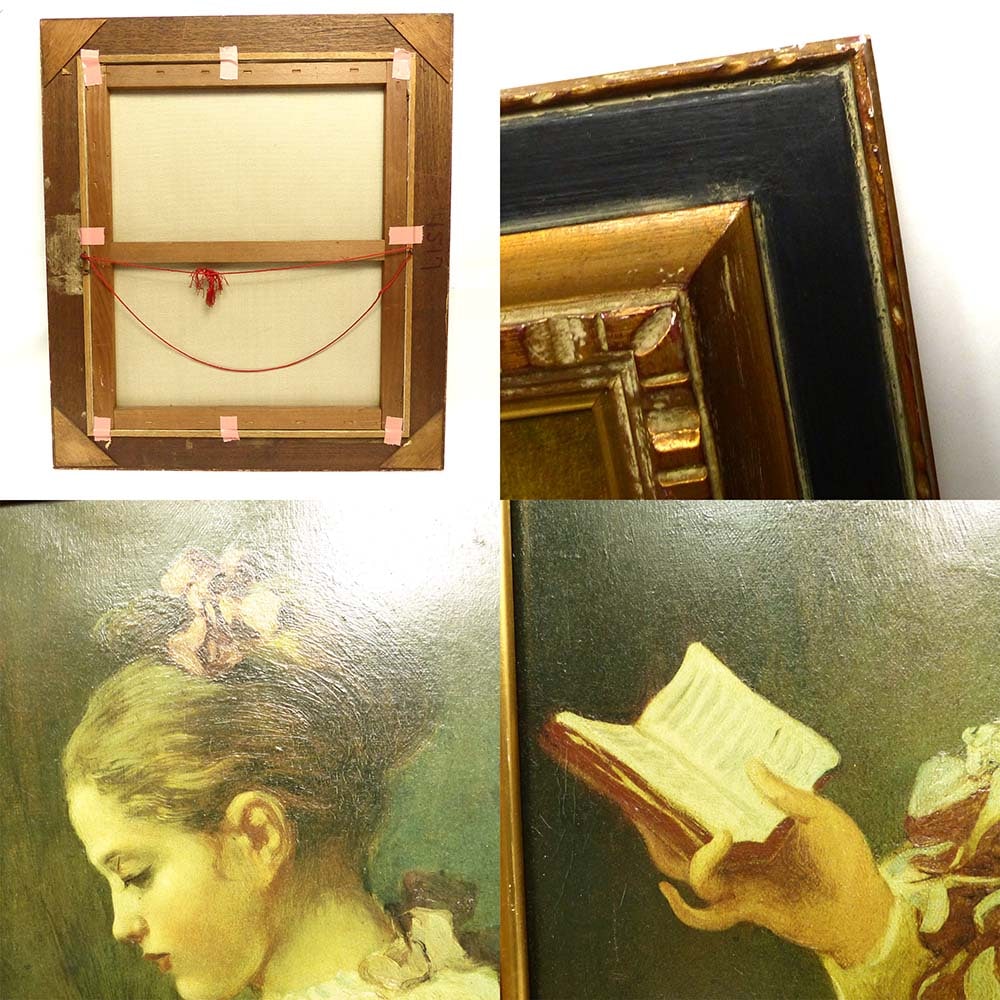 ジャン・オノレ・フラゴナール 「読書する娘」油絵  立体複製画 F10/10号 ジャン・オノレ・フラゴナール 「読書する娘」油絵 立体複製画