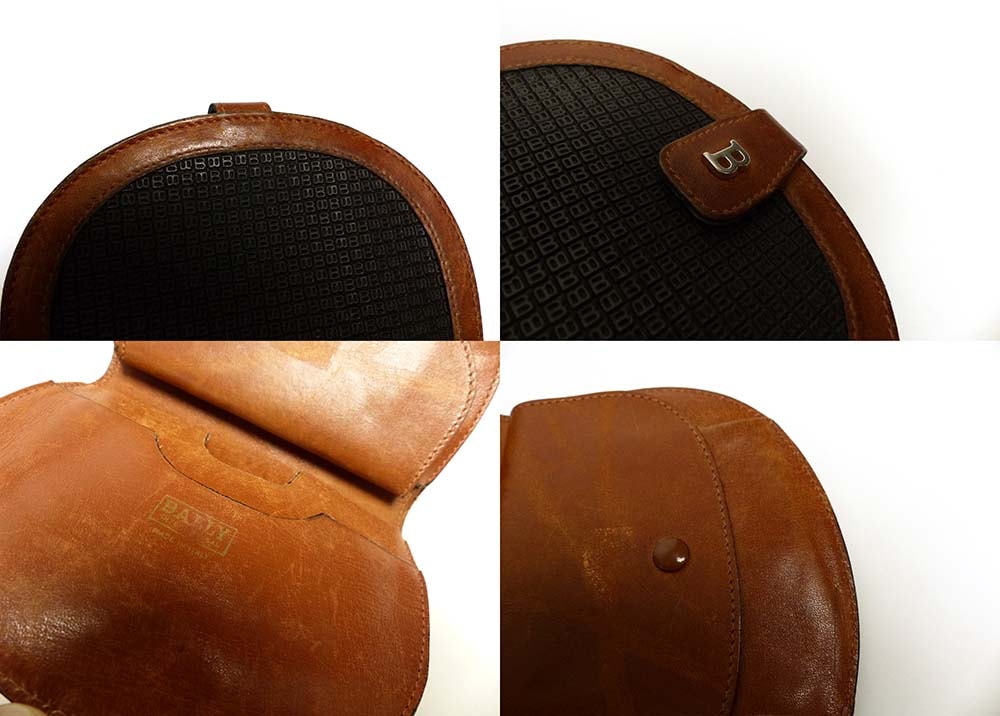 イタリア製 BALLY / バリー ロゴ型押し レザーショルダーバッグ