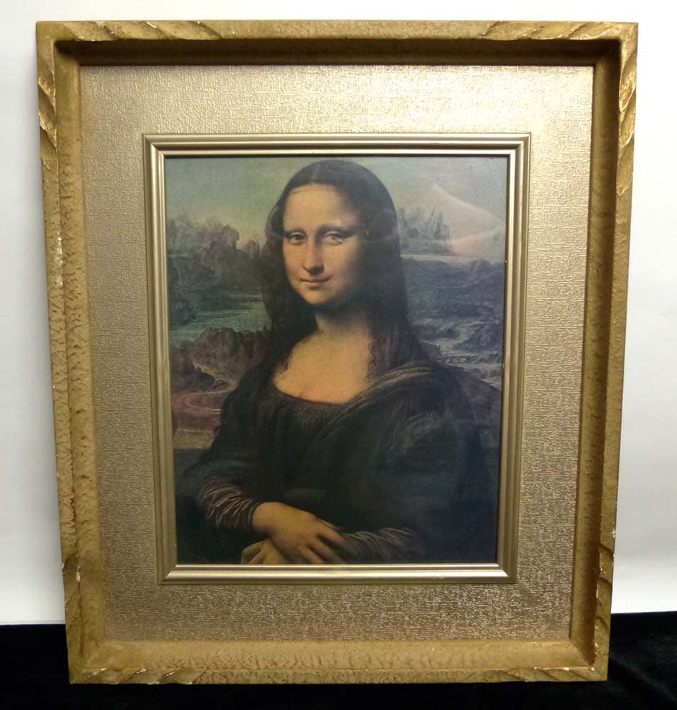 モナリザ オフセット印刷 木製フレーム付き