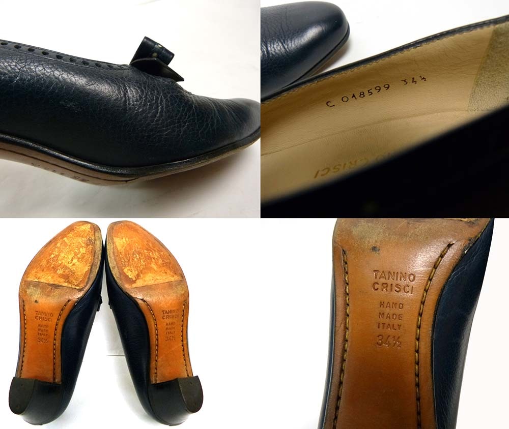 美品☆TANINOCRISTIタニノクリスチー　37 1/2 ITALY タニノクリスチー イタリア製 ネイビー 37 1/2 24.5