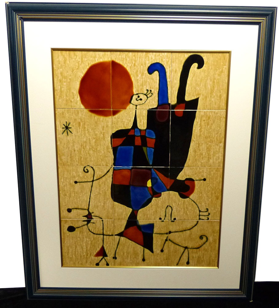 希少 ジョアン・ミロ「逆立ちする人」額装特大ポスター