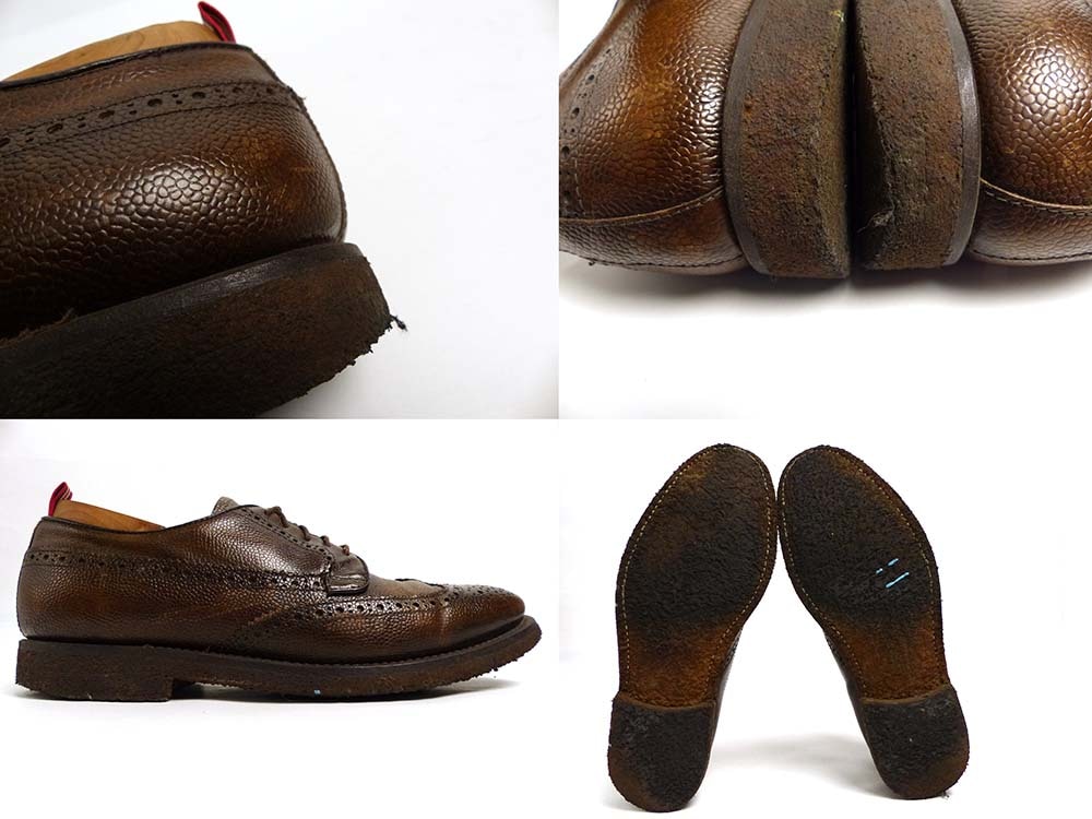 イタリア製 GREEN / グリーンジョージ シボ革 ウイングチップシューズ UK6(25cm相当)(メンズ)【中古】｜ドレス